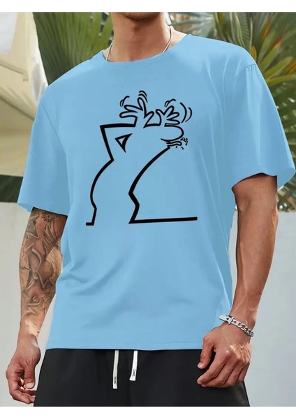 Ünisex Bay Meraklı Basklı T-Shirt Yeni Sezon Oversize Salaş