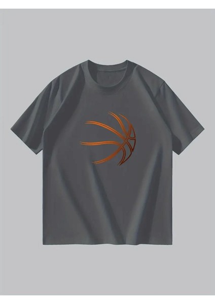 Erkek Basketbol Basklı T-Shirt Yeni Sezon Oversize Salaş indirimleri
