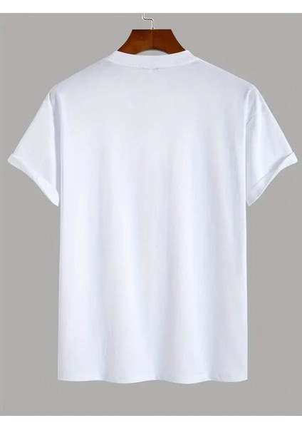 Erkek Uçak Grafiklı T-Shirt Yeni Sezon Oversize Salaş