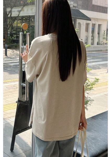 Kadın The Sunshine Baskılı Tasarım Tshirt Oversize Salaş fırsatları
