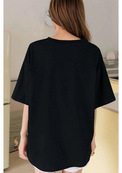 Kadın The Sunshine Baskılı Tasarım Tshirt Oversize Salaş