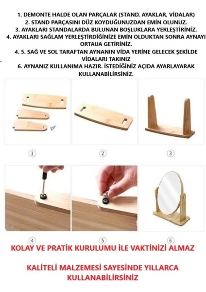 Masa El Şifonyer Dolap Aynası Ayarlanabilir Yuvarlak Makeup Mirror Ayna Ahşap Ayaklı Makyaj Aynası indirimleri
