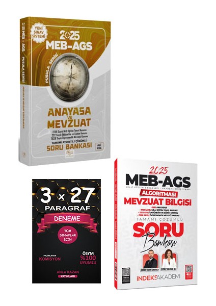2025 Meb Ags Anayasa ve Mevzuat Soru Bankası Seti / Deneme