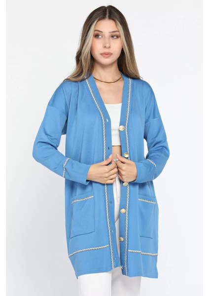 Cepli Düğme Detaylı Triko Hırka P-00012647