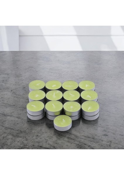 Tealight Mum 25X10 gr Dekoratif Mumu Kandil Hediyelik Fitilli Mumluk Şamdan Krem Renk Kokusuz fırsatları