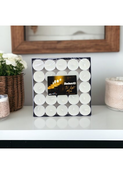 Tealight Mum 50X6 gr Dekoratif Mumu Kandil Hediyelik Fitilli Mumluk Şamdan Krem Renk Kokusuz fırsatları