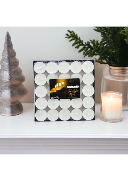 Tealight Mum 50X6 gr Dekoratif Mumu Kandil Hediyelik Fitilli Mumluk Şamdan Krem Renk Kokusuz indirimleri