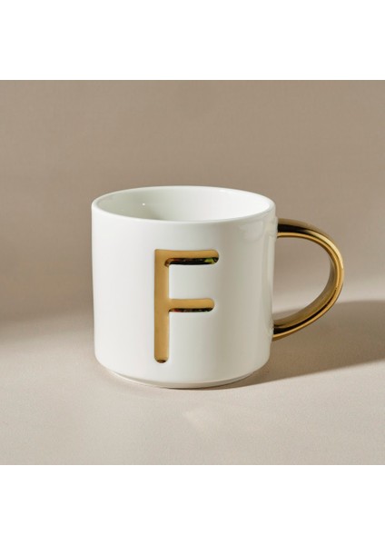 F Harfli Kupa 400 ml Beyaz