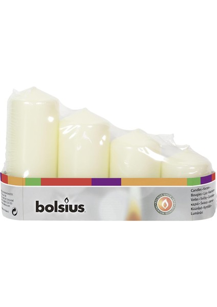 Renginde 4'lü Blok Sütun Mum - 48MM x 60/80/100/120MM