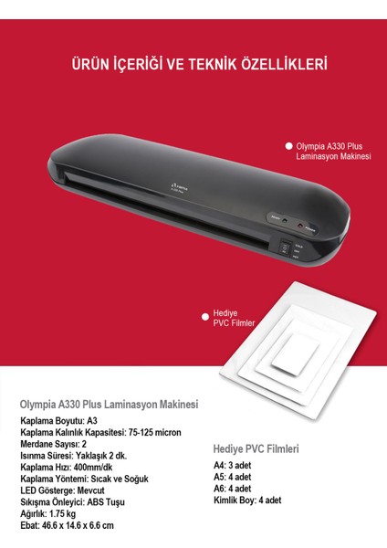 A330 Plus Laminasyon Makinesi (A3)