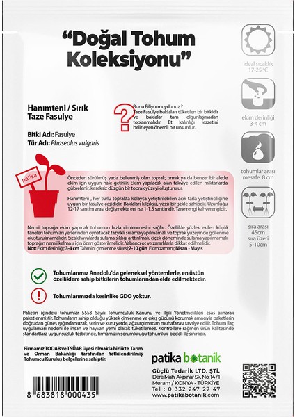 40 Adet Yerli Ata Hanımteni (Turşuluk) Sırık Fasülye Tohumu modelleri