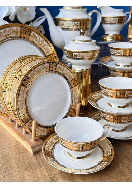 Palacıo 24 Parça Porselen Çay Seti 24 k Altın