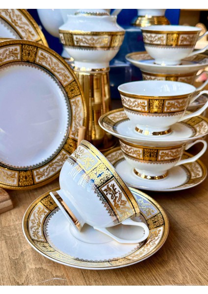 Palacıo 24 Parça Porselen Çay Seti 24 k Altın