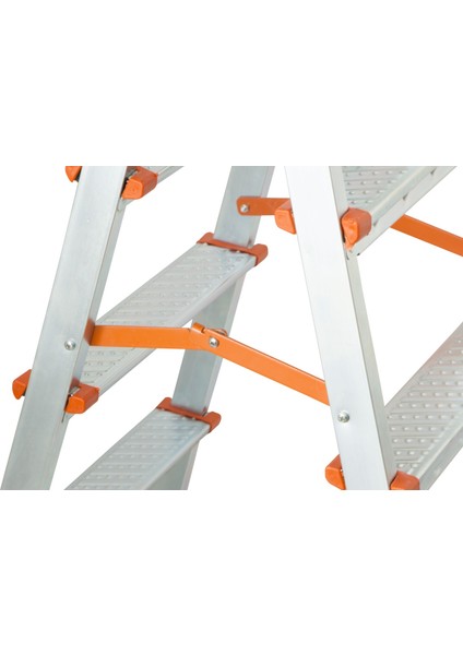 - 4+4 Basamaklı Çift Çıkışlı Galvanizli Profil Merdiven (Ev, Bahçe, İşyeri İçin Uygun)