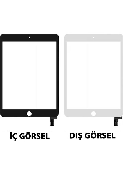 Apple iPad Mini 5 Uyumlu Dokunmatik Lens + Oca + Çerçeve