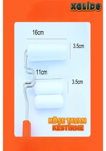 Köşe Kestirme Masa Sandalye Dolap Boyama Rulosu Fırçası Xglide