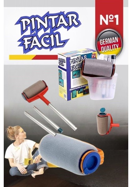 Profesyonel Boya Badana Seti Pintar Facil Pro Germany Usta Rulo Fırça Seti