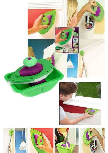 Point And Paint Pratik Duvar Boyama Seti Damlatmayan Boya Rulo Fırçası Tavan Duvar Badana Köşe Fırça