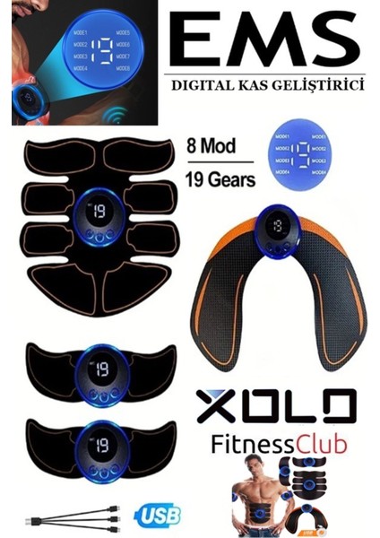Elektronik Kas Çalıştırıcı ve Kemer Seti Kalça Kol Bacak Göbek Abdominal 4 Set fiyatları
