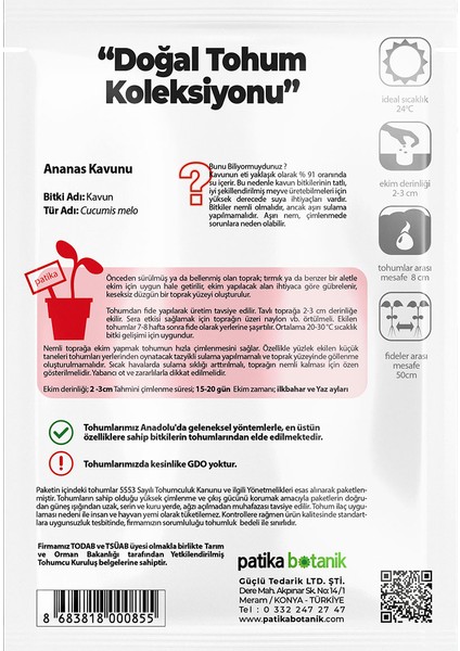 80 Adet Yerli Ata Ananas Kavun Tohumu