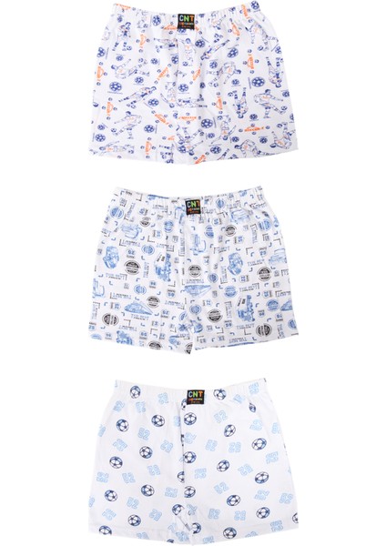 Erkek Çocuk 3'lü Karışık Desenli 100% Pamuk Premium Paketli Boxer