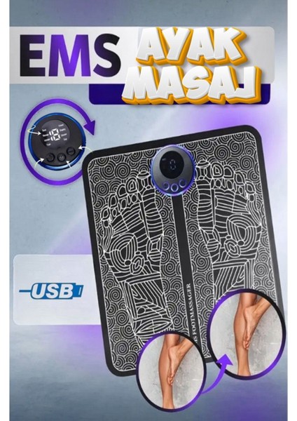 Ayak Yorgunluğunu Gideren Masaj Pedi Kablosuz Taşınablir Şarjlı modelleri