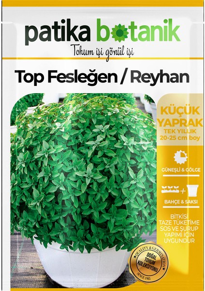 80 Adet Yerli Ata Top Fesleğen - Top Reyhan (Ocimum Basilicum) Tohumu