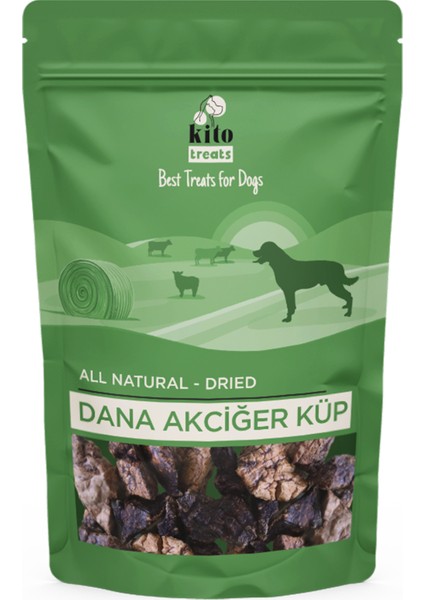 Dana Akciger Küp Atıştırmalık Köpek Ödül Maması %100 Doğal, Glutensiz, Organik 100 gr
