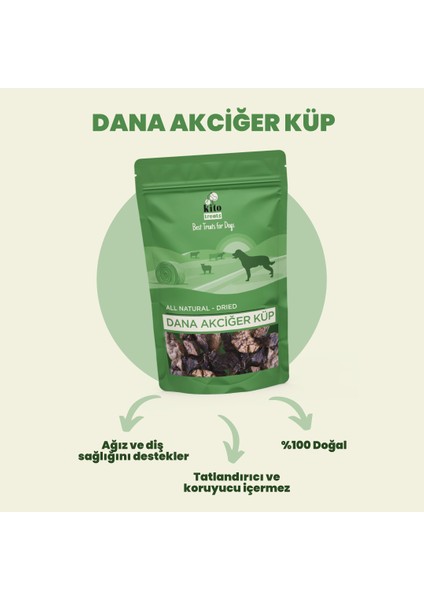 Dana Akciger Küp Atıştırmalık Köpek Ödül Maması %100 Doğal, Glutensiz, Organik 100 gr