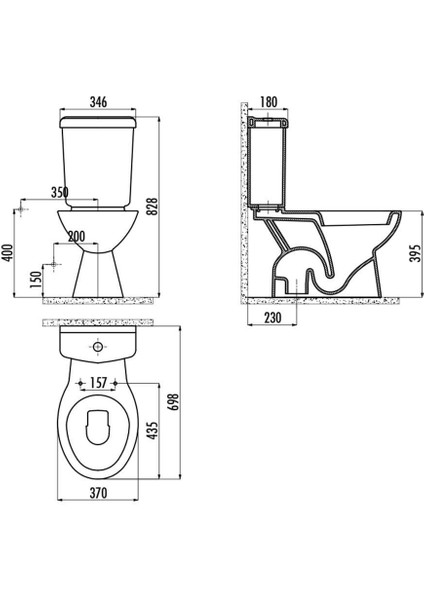 Pitta Beyaz Alttan Çıkışlı Klozet,rezervuar,iç Takım ve Yavaş Kapak fırsatları