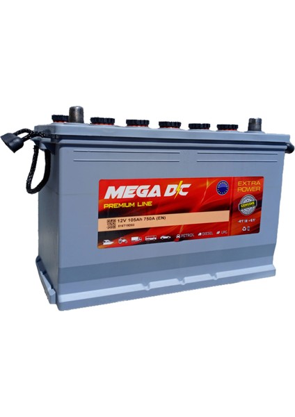 Premium Line 12V 105 Amper 750A (En) Akü (2025 ÜRETİM)
