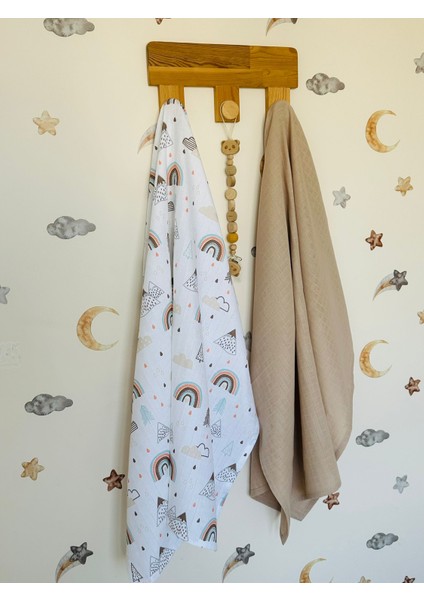 Fulya Tuhafiye %100 Pamuk 2'li Müslin Bebek Battaniye Seti MÜSLIN ÖRTÜ 80X90 CM