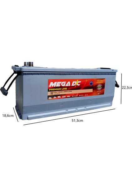 Premium Line 12V 135 Amper 840A (En) Akü (2025 ÜRETİM)