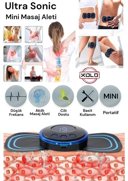 Portable Elektrikli LCD Ekran Ems USB Şarj Aletli Mini Elektrikli Kelebek Tasarımlı Masaj Aleti