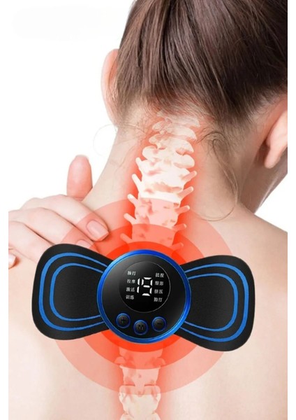 Portable Elektrikli LCD Ekran Ems USB Şarj Aletli Mini Elektrikli Kelebek Tasarımlı Masaj Aleti modelleri