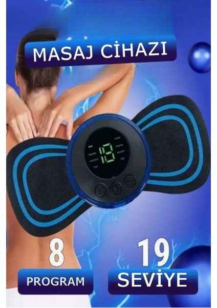 Ovmalı Akımlı Tens Masaj Cihazı 8 Farklı Masaj Seçeneği 19 Yoğunluk Seviyeli