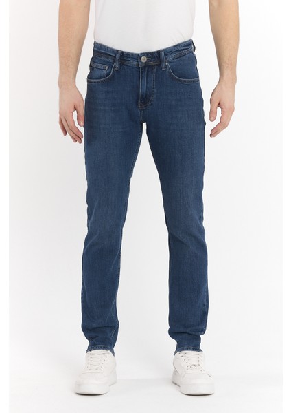 Erkek Koyu Mavi Slimfit Kot Pantolon fırsatları