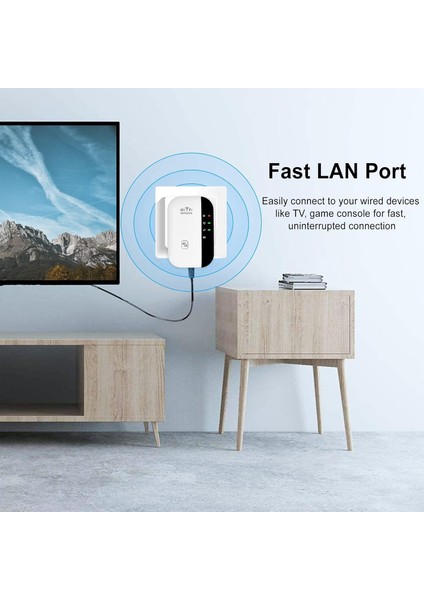 Wifi Repeater Menzil Genişletici Sinyal Güçlendirici, 300MBPS Ev Için Internet Erişim Noktası