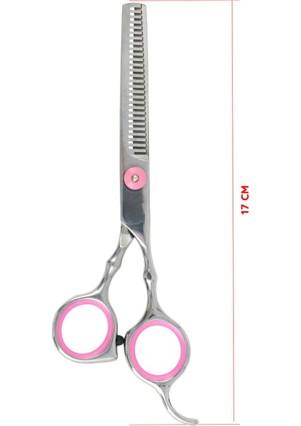 Titanium Pembe Detaylı Profesyonel Saç Kesim Ara Kırık Alma Makas XLQ507B
