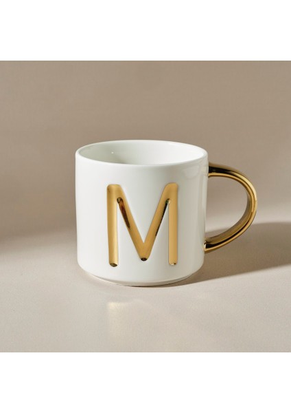 M Harfli Kupa 400 ml Beyaz