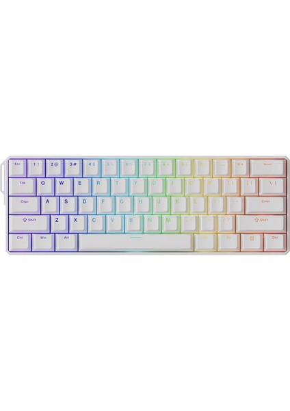 Monsgeek FUN60 Ultra Shine-Through White Tmr Hall Effect Manyetik Switch Argb Kablosuz Hotswap Mekanik Gaming Klavye