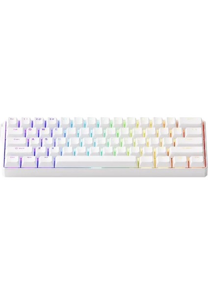 Monsgeek FUN60 Ultra Shine-Through White Tmr Hall Effect Manyetik Switch Argb Kablosuz Hotswap Mekanik Gaming Klavye