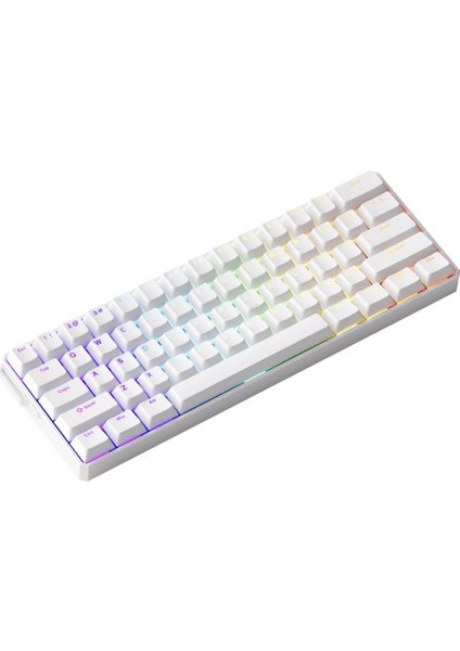 Monsgeek FUN60 Ultra Shine-Through White Tmr Hall Effect Manyetik Switch Argb Kablosuz Hotswap Mekanik Gaming Klavye