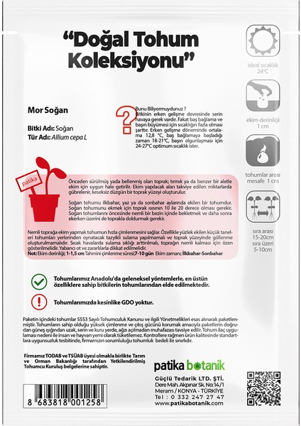 500 Adet Mor Soğan Tohumu modelleri