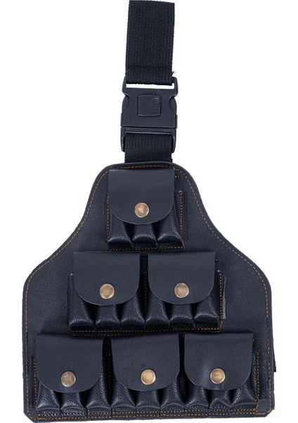 Deri Bacak Fişekliği - Savage - Siyah - 18'li