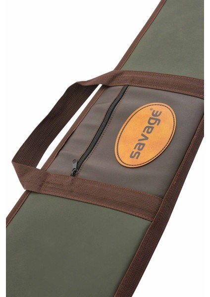 Lüks Tüfek Kılıfı - Savage - Cepli - Haki Deri - 66 Namlu modelleri
