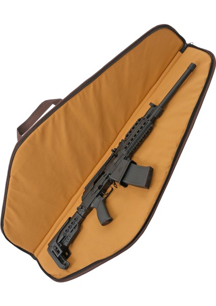 Şarjörlü Tüfek Kılıfı - Savage - Hakiki Deri - Koyu Kahve - 51 Namlu modelleri