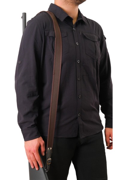 Tüfek Askı Kayışı - Savage - 4 cm Kolon - Kahve
