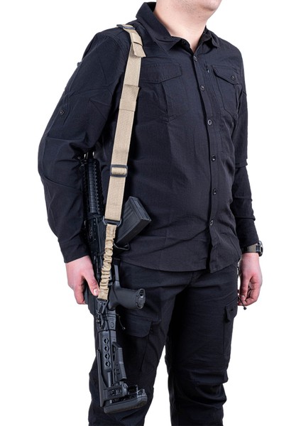 Tüfek Askı Kayışı - Savage - Çift Nokta Yaylı - Tactical - Kum