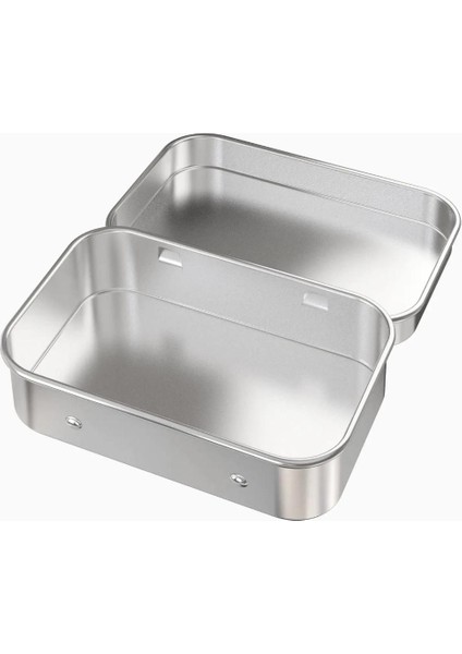 Boş Metal Aksesuar Teneke Kutu Gri 9.5X6X2 cm